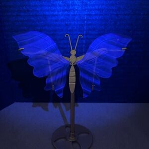 Rainbow Fluorite Crystal Butterfly Wings With Stand